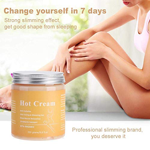 Crema para celulitis MQUPIN-250g Crema reafirmante adelgazante corporal Crema caliente quemador de grasa para reafirmar la piel Modeladora