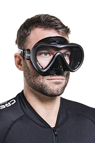 Cressi A1 Mask Lens Antifog Máscara de Buceo y apnea antivaho de Vidrio, Unisex-Adult, Negro/Grafito/Lente Transparente, Talla única