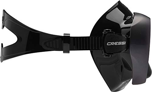 Cressi A1 Mask Lens Antifog Máscara de Buceo y apnea antivaho de Vidrio, Unisex-Adult, Negro/Grafito/Lente Transparente, Talla única