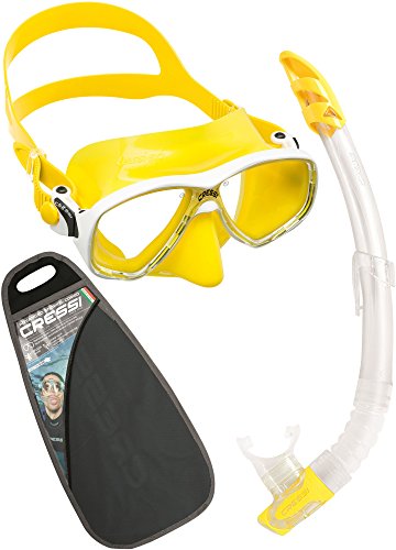 Cressi Marea VIP (New) Pack de Snorkel, Unisex Adulto, Amarillo, Talla Única