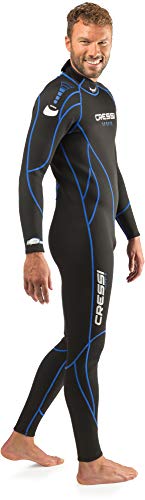 Cressi Maya Man Monopiece Wetsuit Traje de Neopreno 2.5mm de una Pieza para Hombre, Men's, Negro/Azul, S/2