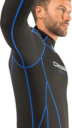 Cressi Maya Man Monopiece Wetsuit Traje de Neopreno 2.5mm de una Pieza para Hombre, Men's, Negro/Azul, S/2