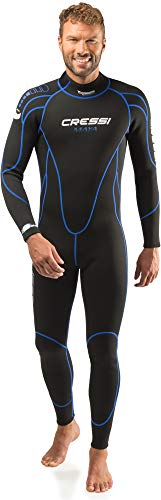 Cressi Maya Man Monopiece Wetsuit Traje de Neopreno 2.5mm de una Pieza para Hombre, Men's, Negro/Azul, S/2