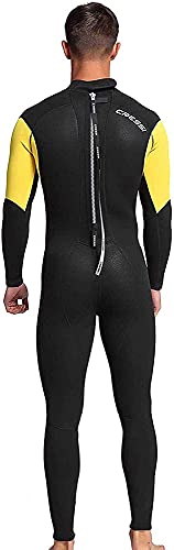 Cressi Morea Man Monopiece Wetsuit 3mm Traje de Buceo Neopreno para los Hombres, Negro/Amarillo/Plata, L/4