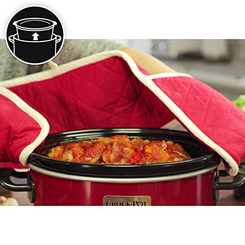 Crock-Pot SCV400RD Olla de cocción Lenta Manual para Preparar Multitud de Recetas, 210 W, 3.5 litros, Acero Inoxidable, Rojo