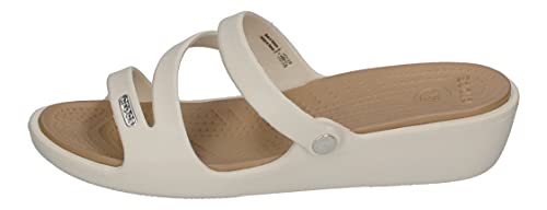 Crocs Patricia Mujer Zapatillas, Blanco (Oyster/Gold 13S), 41/42 EU