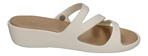 Crocs Patricia Mujer Zapatillas, Blanco (Oyster/Gold 13S), 41/42 EU