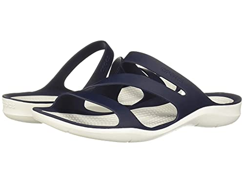 Crocs Swiftwater Sandal Mujer Sandal, Azul (Navy/White), 38/39 EU