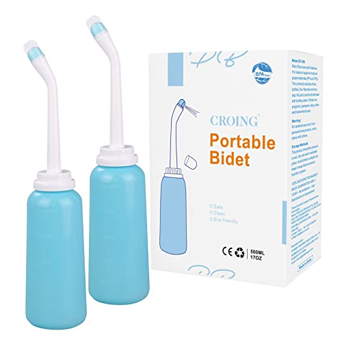 CROING-2 pcs Bidé portátil de 500 ml para Viajar con Bolsa