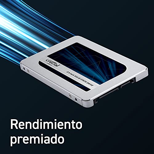 Crucial MX500 500GB CT500MX500SSD1 Unidad interna de estado sólido-hasta 560 MB/s (3D NAND, SATA, 2.5 Pulgadas)