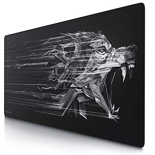 CSL – Alfombrilla de ratón para Gaming, Titanwolf, 1200 x 600 mm, tamaño Grande, Mejora la precisión y la Velocidad, XXL, por Ejemplo, para ratón y Teclado Logitech