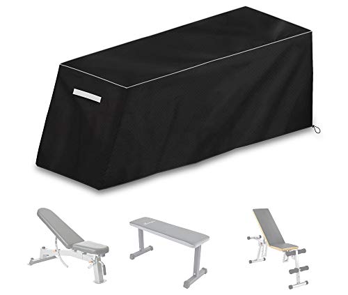 Cubierta para tabla de abdominales, para bancos de pesas, silla de gimnasio, impermeable, a prueba de polvo y protección solar, evita mascotas (negro, 127 x 41 x 54 cm)