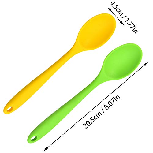 Cuchara Chef de Cocina para Hornear Resistente al Calor Cuchara de Cocina Antiadherente Silicona Revolviendo Cuchara de Cocina de Silicona Multicolor Sin BPA Cuchara para Cocinar Hornear Mezclar 4PCS