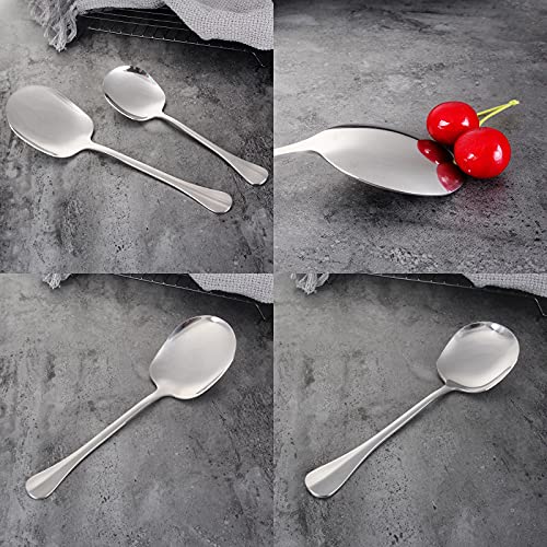 Cuchara sopera 2 piezas Cucharón de sopa Cucharada grande Cuchara cuadrada Juego de cucharas Cuchara de comida Cucharas para fiestas Cuchara de servir pulida Para sopas u otras bebidas líquidas