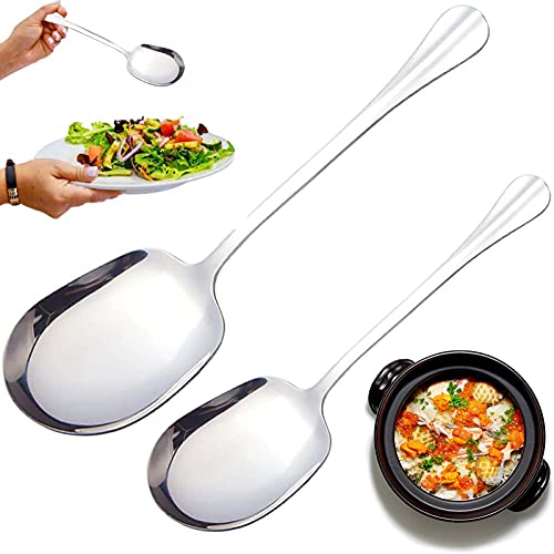 Cuchara sopera 2 piezas Cucharón de sopa Cucharada grande Cuchara cuadrada Juego de cucharas Cuchara de comida Cucharas para fiestas Cuchara de servir pulida Para sopas u otras bebidas líquidas