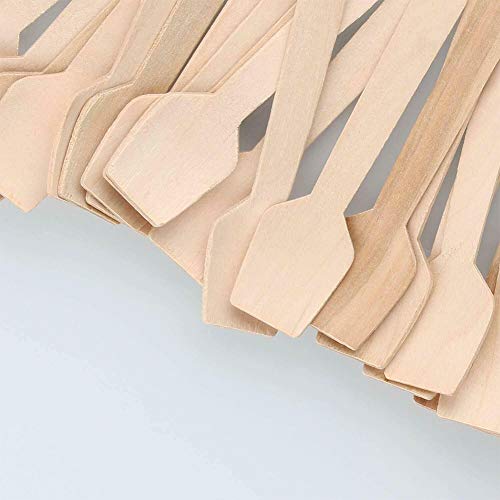 Cucharas de madera desechables,mini juego de cubiertos de madera natural a granel de 200 piezas,cucharas de postre de helado de 3.9 x 0.94 pulgadas para verano,cucharaditas para platos de papel