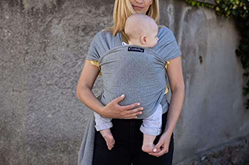 CuddleBug Fular Portabebés 9 en 1 – Canguro para Bebés Recién Nacidos y Niños hasta 16 Kg – Manos libres - Porta Bebés de Tela Suave y Elástico – Ideal como Regalo de Babyshower – Talla Única - (Gris)