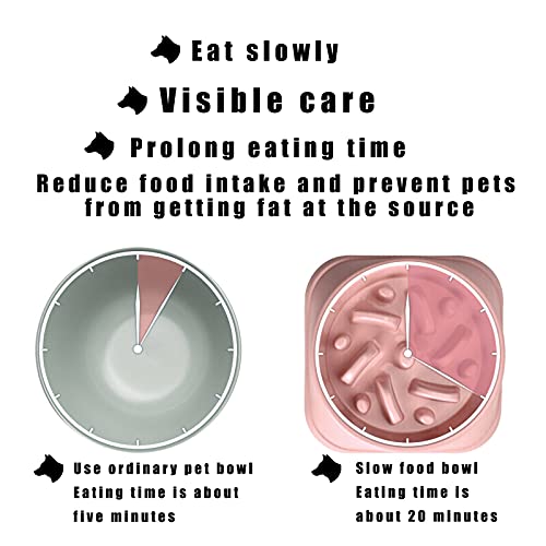 Cuenco para Perro con alimentación Lenta, Antigulping sin Asfixia Comedero, Alargar el Tiempo de Comer, Prevenir Diversas Enfermedades Causadas por Comer Demasiado Rápido (Rosa)