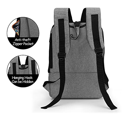 Curmio Bolsa de Transporte para Concentradores de Oxígeno Portátiles, Mochila POC Universal con Paneles de Malla, Compatible con Unidades Inogen, Oxygo, Caire, Perfecta para Llevar, Gris