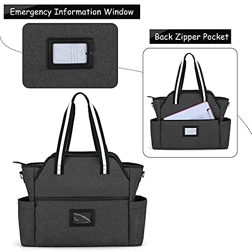 CURMIO Bolsa para emergencias, Maletín de Enfermería, Bolsa del Médico, Ligera y Portátil, con Múltiples Bolsillos, Negro