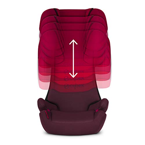 Cybex Silver Solution X-Fix Silla de Coche Grupo 2/3 (15-36 kg), desde aprox 3 hasta 12 Años, Rojo (Rumba Red), 41 x 47 x 64 cm