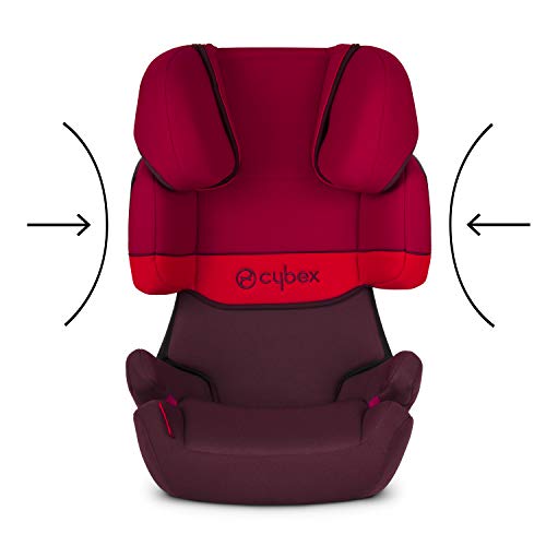 Cybex Silver Solution X-Fix Silla de Coche Grupo 2/3 (15-36 kg), desde aprox 3 hasta 12 Años, Rojo (Rumba Red), 41 x 47 x 64 cm