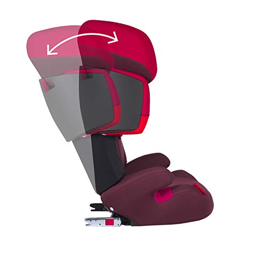 Cybex Silver Solution X-Fix Silla de Coche Grupo 2/3 (15-36 kg), desde aprox 3 hasta 12 Años, Rojo (Rumba Red), 41 x 47 x 64 cm