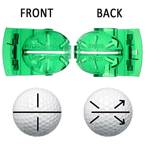 Dadabig 10Pcs Marcador Bolas de Golf y Pelota de Golf Rotulador, 4 Colores Golf Ball Line Marker Tool Pelota de Golf Clip Herramienta de Alineación (4+6pcs)