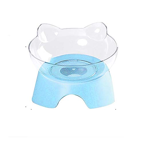 DAERG Pet Cat Bowl Cuencos Transparentes de Doble Uso Proteger Vértebra Cervical Inclinación Boca Agua Potable Cuenco de Almacenamiento de Alimentos para Perros Gatos, L1, Estados Unidos