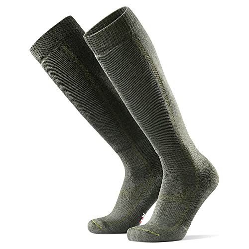 DANISH ENDURANCE Calcetines Térmicos de Esquí de Lana Merino 1 Par (Verde Oliva, EU 43-47)