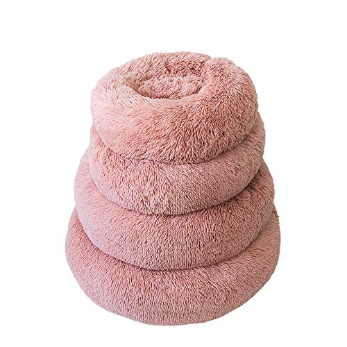 Decdeal Cama de Mascotas Donut Cama de Perros Gatos Redonda Cómodo Suave Felpa Corto con una Bola de Sisal Cama de Gatitos Cachorros para Dormir Descansar Durmiente Gris 70cm 1kg