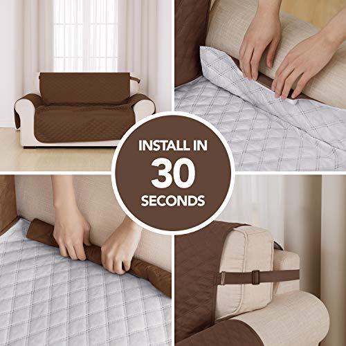 Deconovo Fundas de Sofá Protector Mueble Cubierta para Sofa Elegante Anti-Sucio 3 Plazas Café