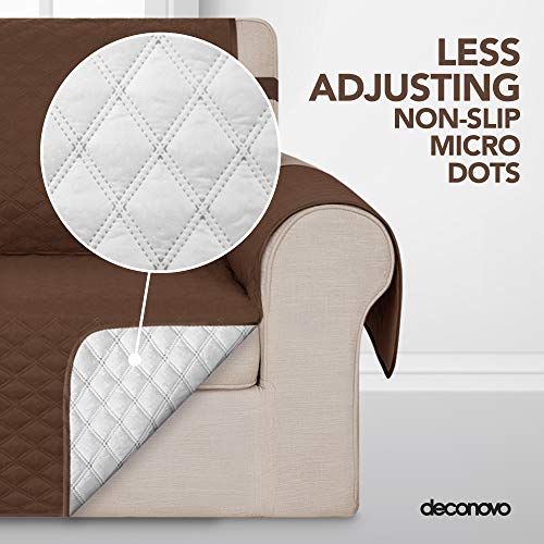 Deconovo Fundas de Sofá Protector Mueble Cubierta para Sofa Elegante Anti-Sucio 3 Plazas Café