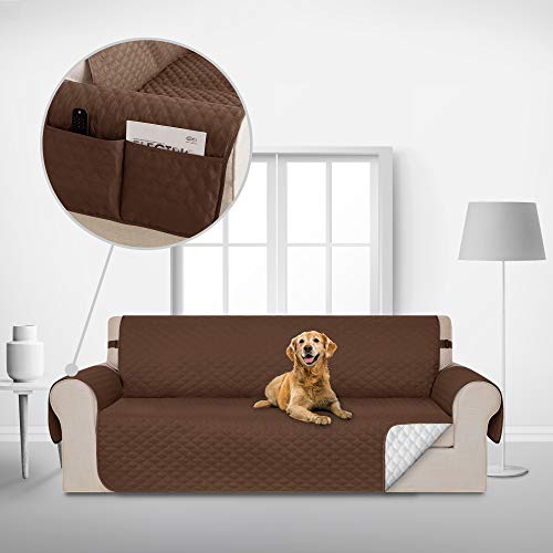 Deconovo Fundas de Sofá Protector Mueble Cubierta para Sofa Elegante Anti-Sucio 3 Plazas Café