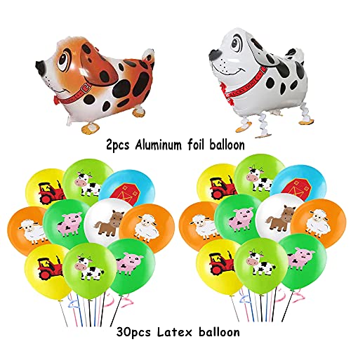 Decoracion Cumpleaños Animales Granja Globos Animales Caminando Cumpleaños Globos de Aluminio 32 Piezas para Niños Decoraciones de Fiestas temáticas de Animales