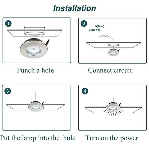 Dehobo Iluminación Empotrable IP44 Blanco Frio 6000K, Focos Led Empotrables en Techo 5W Equivalente a Incandescente 50W, Luz de Techo Empotrada 230V para Baño Ducha Cocina, Pack de 6 No-regulable