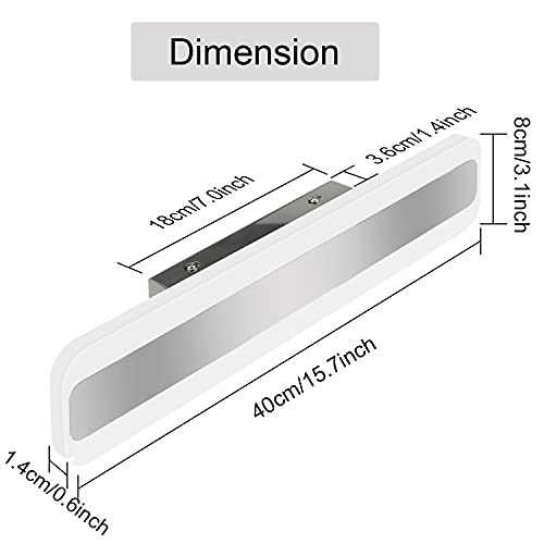 Dehobo Lámpara de Espejo Baño 40cm 14W, Aplique Luces Baño Moderno Blanco Neutro 4000K 230V, Luz Baño Espejo IP44 Contra Niebla, Iluminación para el Cuarto de Baño Para Maquillaje, Espejo, Gabinete