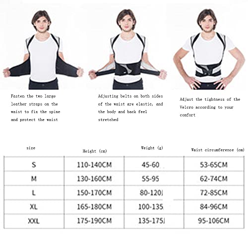 DEWUFAFA Cinturón de corrección de hombres,cinturón de corrección de cifosis,dispositivo especial de corrección de la columna de la columna de la corrección del hombro anti-kyphosis for corregir el ca