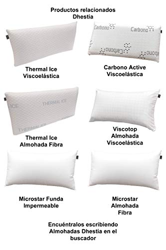 DHestia Hostelería - Almohada Núcleo de Fibra Hueca Siliconada y Funda de 100% Microfibra (Pack 2 uds 70 cm)