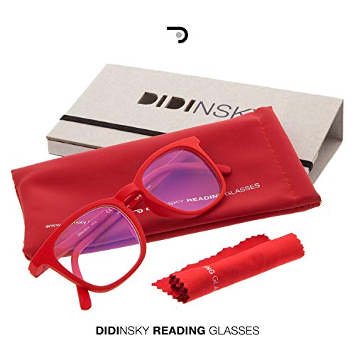 DIDINSKY Gafas de Presbicia con Filtro Anti Luz Azul para Ordenador. Gafas Graduadas de Lectura para Hombre y Mujer con Cristales Anti-reflejantes. Indigo +1.5 – TATE