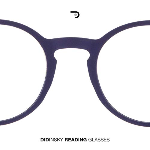 DIDINSKY Gafas de Presbicia con Filtro Anti Luz Azul para Ordenador. Gafas Graduadas de Lectura para Hombre y Mujer con Cristales Anti-reflejantes. Indigo +1.5 – UFFIZI