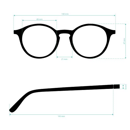 DIDINSKY Gafas de Presbicia con Filtro Anti Luz Azul para Ordenador. Gafas Graduadas de Lectura para Hombre y Mujer con Cristales Anti-reflejantes. Indigo +1.5 – UFFIZI