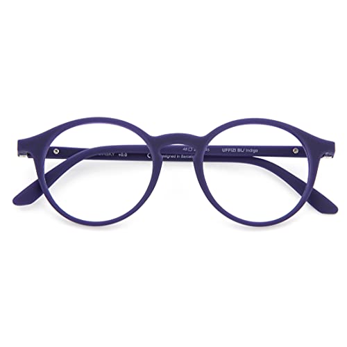 DIDINSKY Gafas de Presbicia con Filtro Anti Luz Azul para Ordenador. Gafas Graduadas de Lectura para Hombre y Mujer con Cristales Anti-reflejantes. Indigo +1.5 – UFFIZI