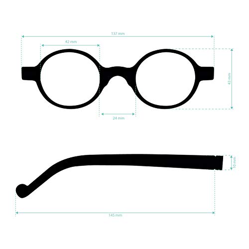 DIDINSKY Gafas de Presbicia con Filtro Anti Luz Azul para Ordenador. Gafas Graduadas de Lectura para Hombre y Mujer. Tacto Goma y Cristales Anti-reflejantes. Graphite +2.0 – HAKONE SCREEN