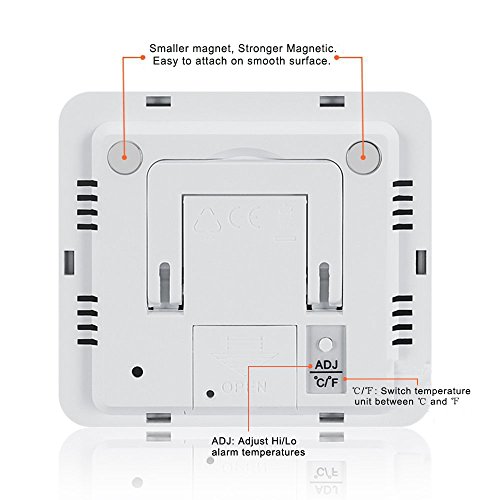 Digital congelador/refrigerador termómetro con imán y Stander Gellman Digital congelador termómetro con LED Indicador de alarma Max/Min congelador de memoria Termómetro