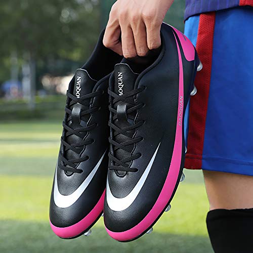 DimaiGlobal Zapatillas de Fútbol Hombre Profesionales Training Botas de Fútbol Spike Aire Libre Atletismo Zapatos de Entrenamiento Zapatos de Deporte 42EU Negro