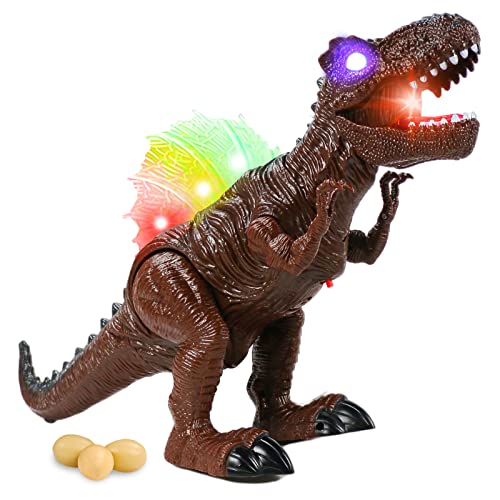 Dinosaurios Juguetes con Sonido Figura Dinosaurio Rex Pon Huevos de Dinosaurio Caminando Rugiendo Brillando Tiranosaurio Rex Dinosaurio Juguete Dino Juego Navidad Regalos para Niños 3 4 5 Años