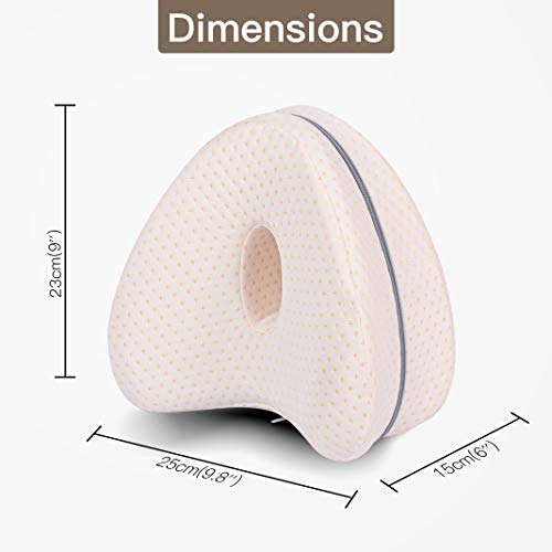 Dioxide Almohada Ortopédica para Pierna y Rodilla, Espuma con Memoria, Alivia el Dolor de Espalda, Cadera y Articulaciones, Soporte para el Tobillo y la Rodilla – Almohadilla para Dormir de Lado