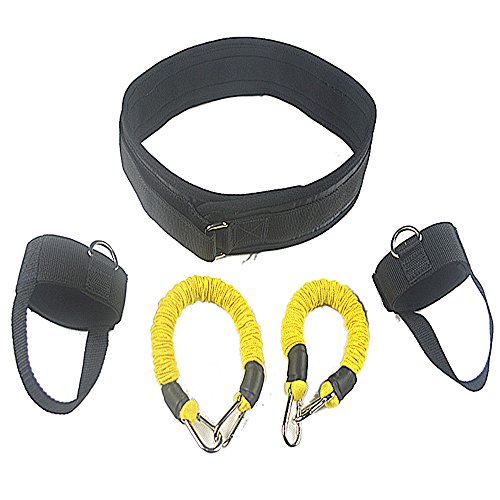 Dispositivo de correas de entrenamiento para ejercitar las piernas de Ueasy, Yellow-70pounds, elastic rope length 35 cm total length 40CM