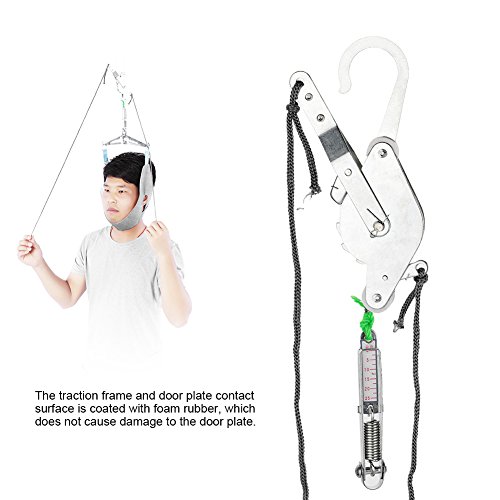 Dispositivo de tracción cervical ajustable, Fijación de tracción Soporte Tracción del cuello sobre la puerta, tracción cervical, fijación, corrección, engranaje, corrección, camilla, alivio del dolor